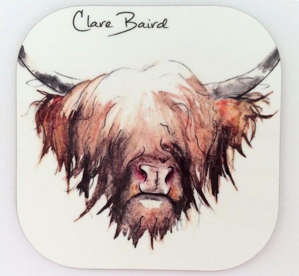 Highland Cow Coaster by Clare Baird