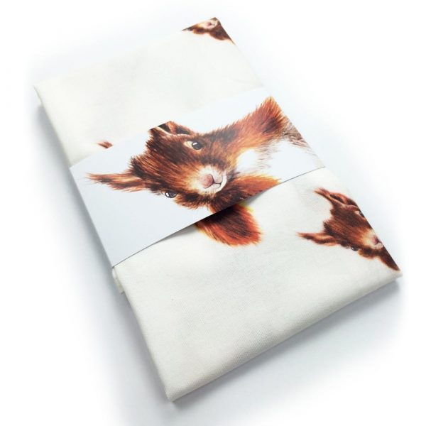 Red Squirrel Tea Towel by Clare Baird