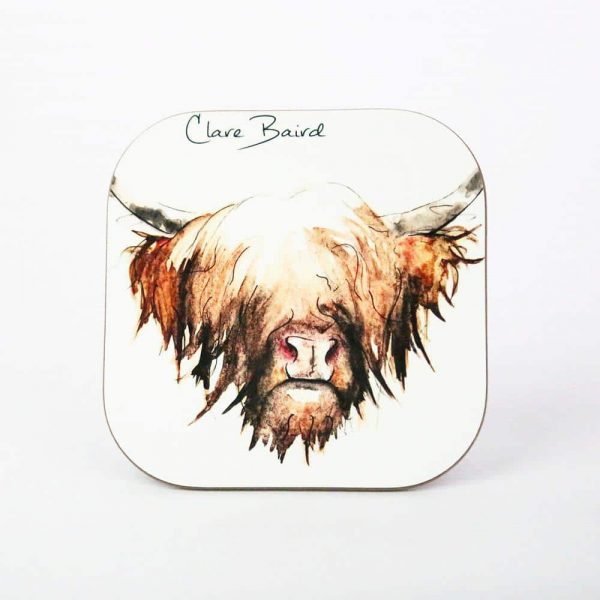 Highland Cow Coaster - by Clare Baird