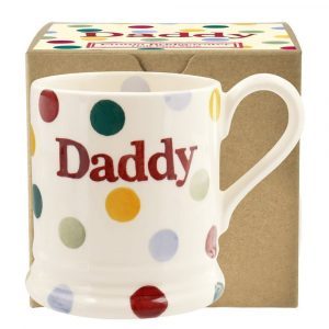 Emma Bridgewater Polka Dot Daddy 1/2 Pint Mug Boxed
