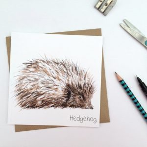 Watercolour Hedgehog Card - Clare Baird