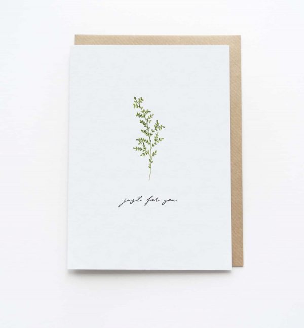 Watercolour Just For You Card - Thorns & Roseway