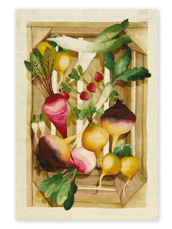 Radishes - Linen Tea Towel - Made in Italy