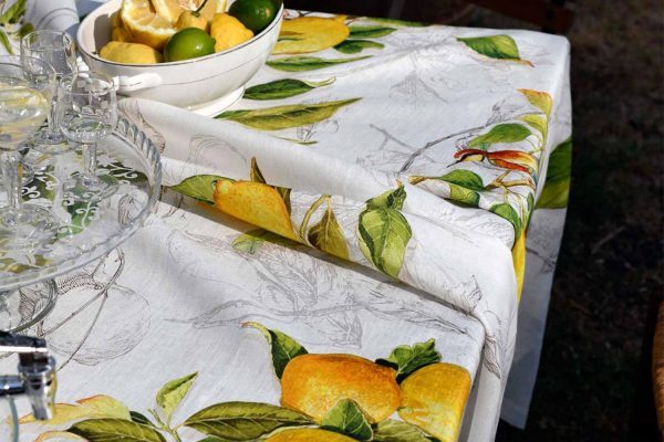 Limoncello Tablecloth 100% Linen Made in Italy