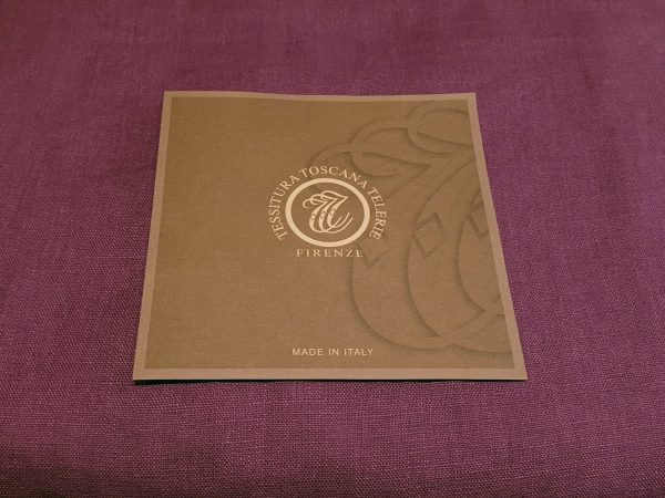 Tiziano Posto Viola (Purple) Tablecloth (with Napkins) - Round - 100% Linen Made in Italy