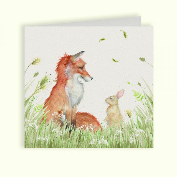 Fox & Rabbit Greetings Card - Country Companions by Kate of Kensington