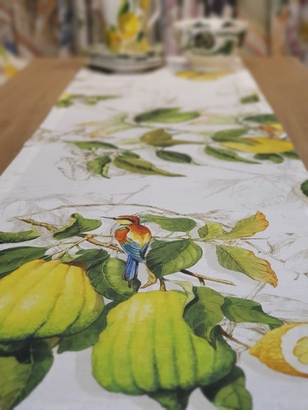 Limoncello vis a vis Table Runner 100% Linen Made in Italy