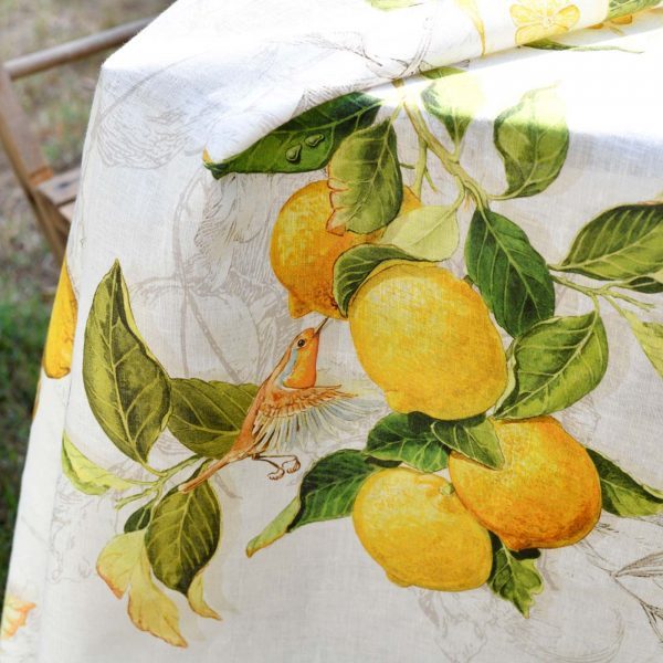 Limoncello Tablecloth - 170 x 170 - 100% Linen Made in Italy