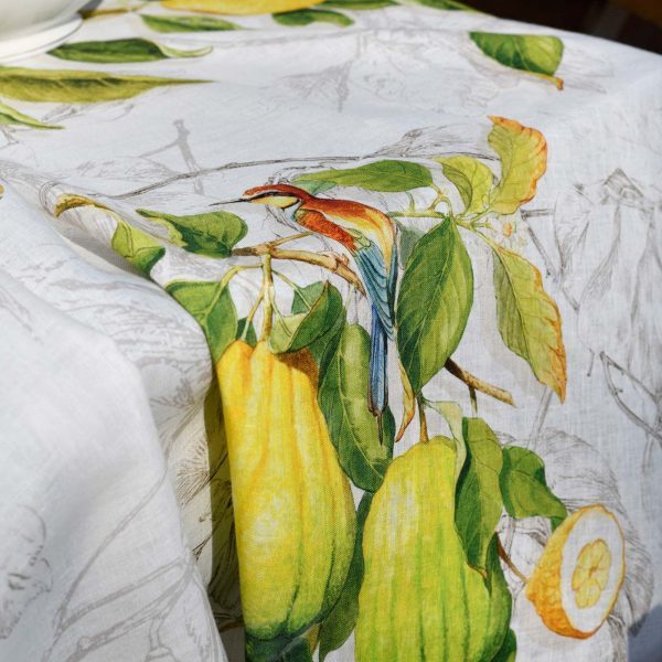 Limoncello Tablecloth - 170 x 170 - 100% Linen Made in Italy