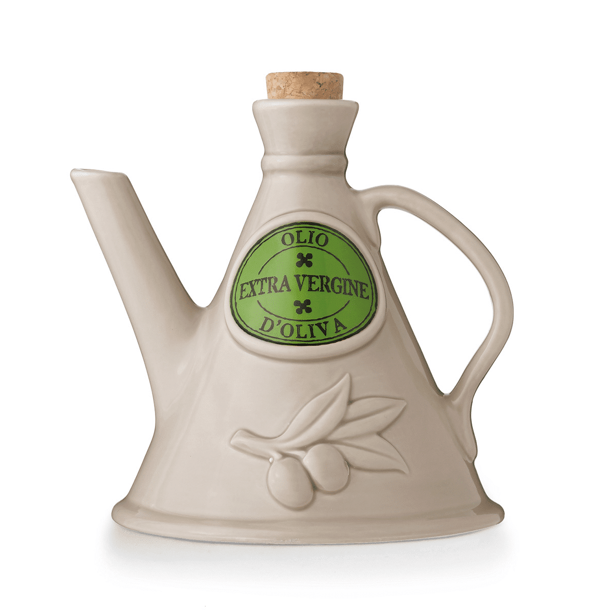 'The Milk' Ceramic Olive Oil Cruet (Grey, 500ml) Handmade in Italy