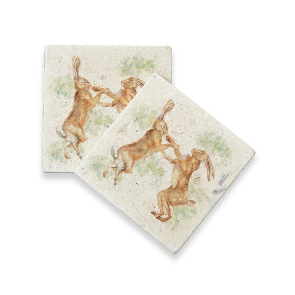 Boxing Hares (pair) - Kensington Collection by Kate of Kensington