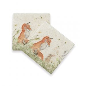 Fox & Rabbit Coasters (pair) - Country Companions by Kate of Kensington