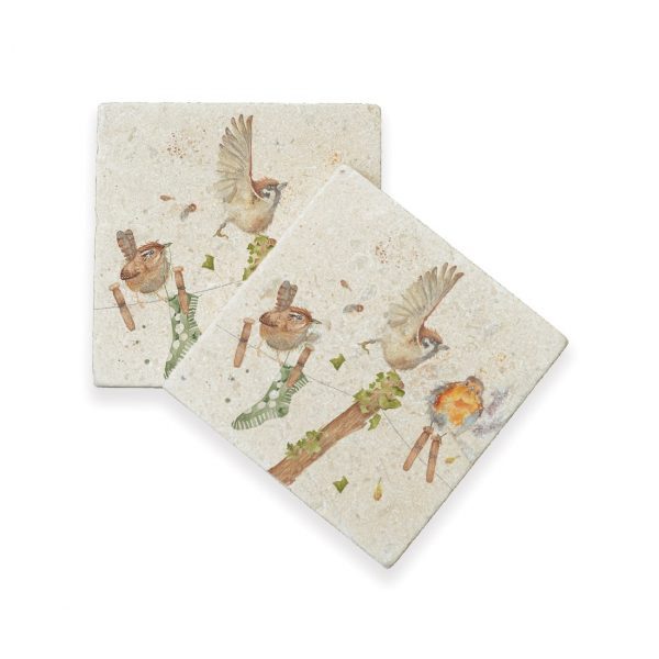 Laundry Day Coasters (pair) - Country Companions by Kate of Kensington