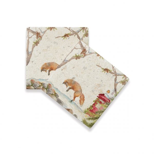 Christmas Post Coasters (pair) - Winter Collection by Kate of Kensington