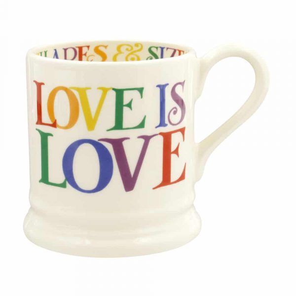 Emma Bridgewater Rainbow Toast Love is Love 1/2 Pint Mug