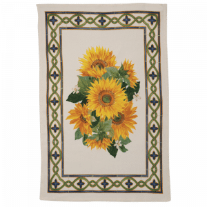Etruscan Garden (Girasole/Sunflower) - Linen Tea Towel - Made in Italy