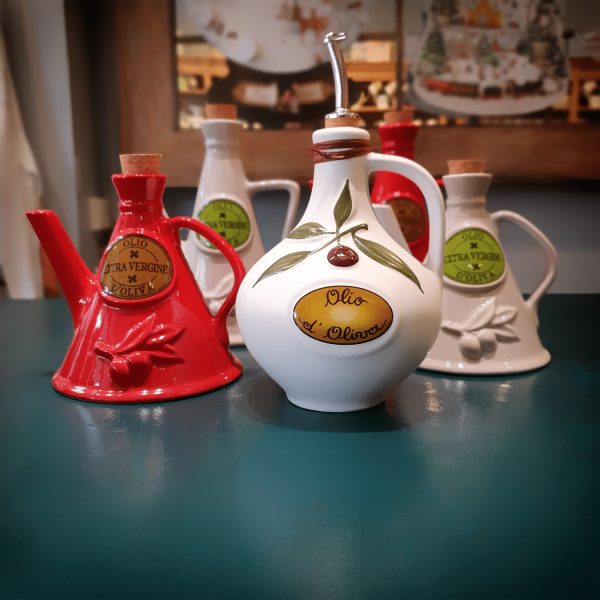 'The Milk' Ceramic Olive Oil Cruet (Grey, 750ml) Handmade in Italy