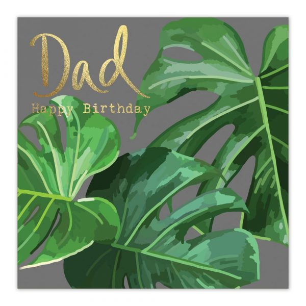 Happy Birthday Dad Palm Gold Greetings Card By Sarah Kelleher