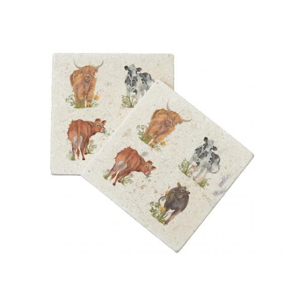 Cows Coasters (pair) - British Collection by Kate of Kensington