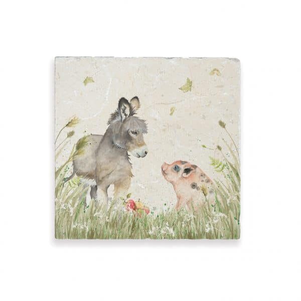 Donkey Foal & Piglet Medium Platter – Country Companions by Kate of Kensington