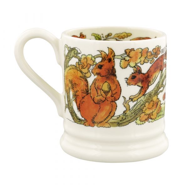Emma Bridgewater Green Woodpecker & Red Squirrel 1/2 Pint Mug