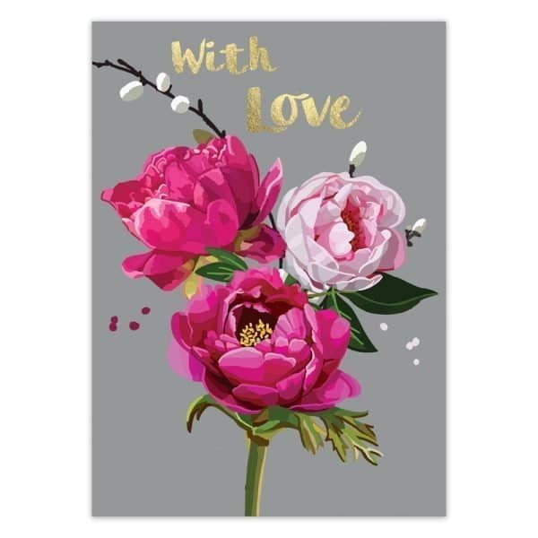 With Love Greetings Card by Sarah Kelleher