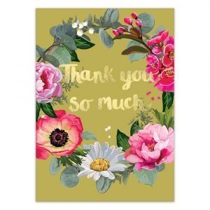 Thank You So Much Greetings Card by Sarah Kelleher