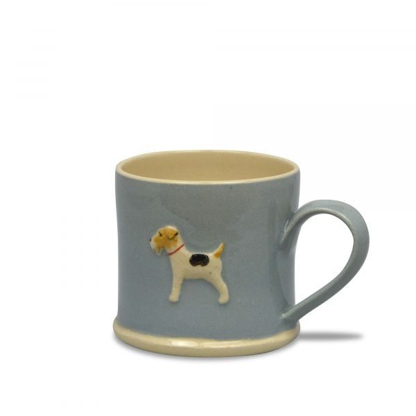 Fox Terrier Espresso Mug - Denim Blue - by Jane Hogben (UK)