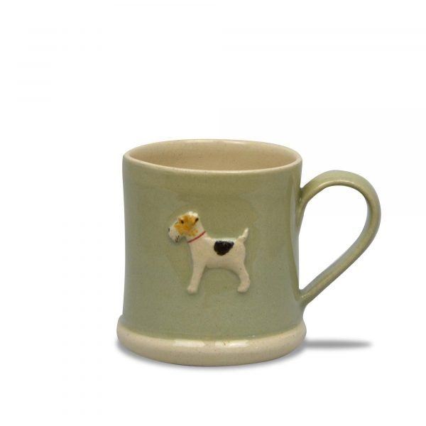 Fox Terrier Espresso Mug - Eau de Nil - by Jane Hogben (UK)