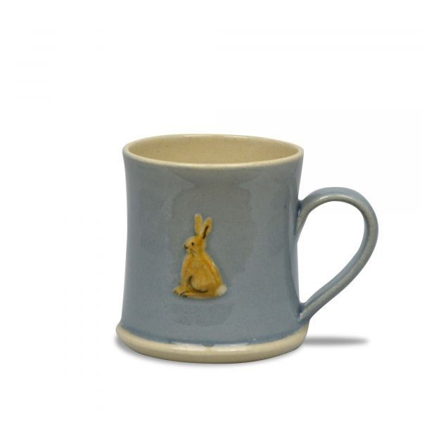 Sitting Hare Espresso Mug - Denim Blue - by Jane Hogben (UK)