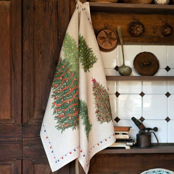 Christmas Tree Italian Linen Tea Towels