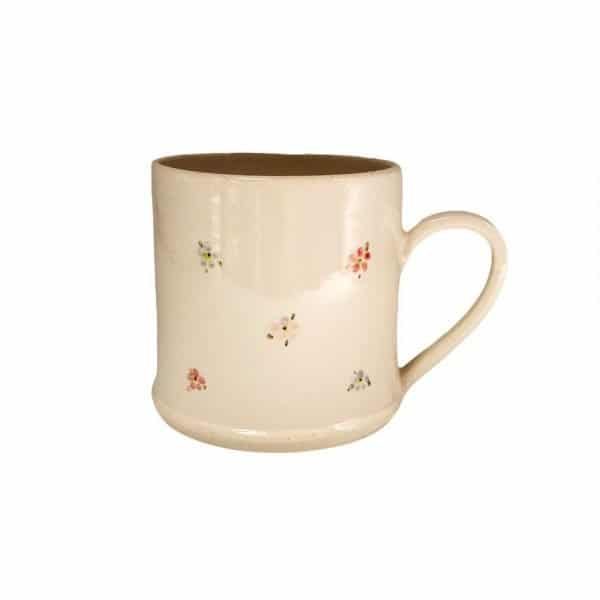 Ditsy Flower Mug - Cream - by Jane Hogben (UK)