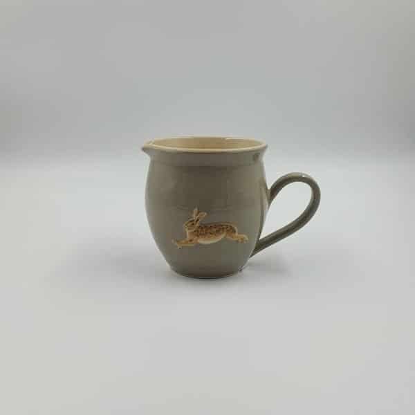Leaping Hare Bellied Jug - Grey - by Jane Hogben