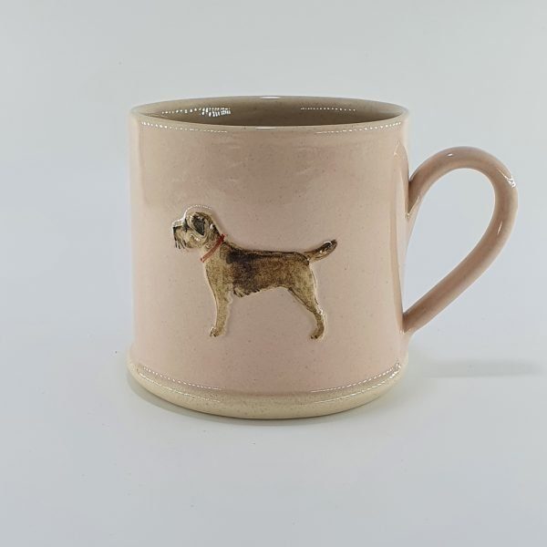 Border Terrier Mug - Pink - by Jane Hogben