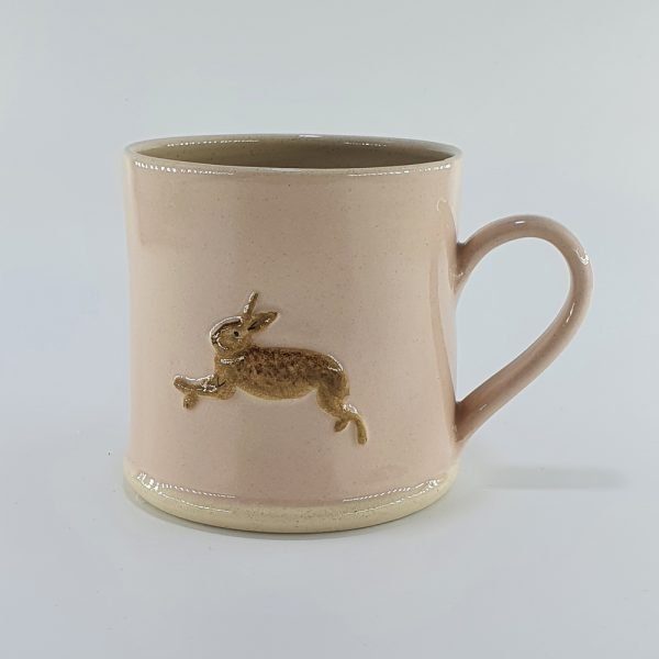 Leaping Hare Mug - Pink - by Jane Hogben