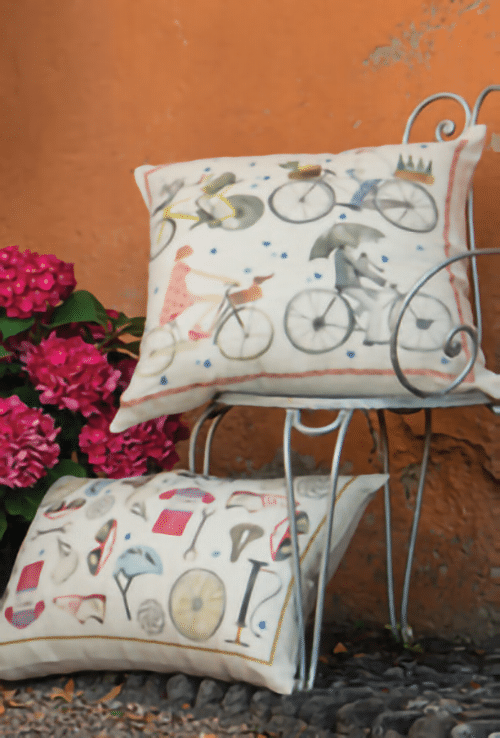 Cyclists Cushion - 100% Linen - Made in Italy