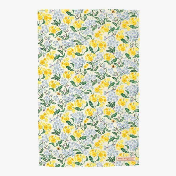 Forget Me Not & Yellow Primrose Tea Towel by Emma Bridgewater