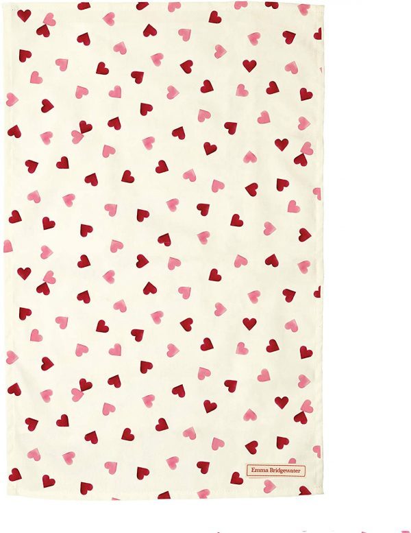 Pink Hearts Tea Towel by Emma Bridgewater