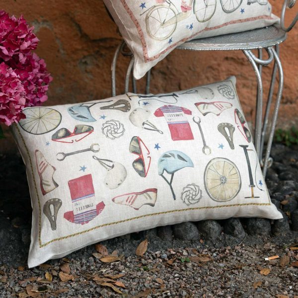 Cyclists Cushion - 100% Linen - Made in Italy