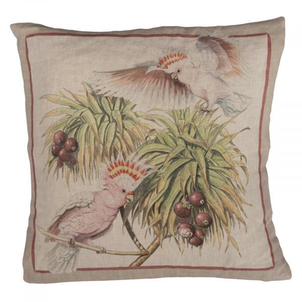 Parrot Cushion 55x55 - 100% Linen - Made in Italy