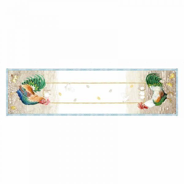 Roosters Table Runner 45 x 170cm - 100% Linen - Made in Italy