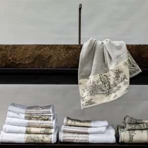 Bauhaus Hand Towel - Stone/TDJ Nero - Borgo Delle Tovaglie