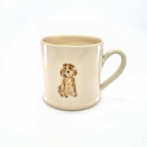 Cocker Spaniel (Brown) Mug - Cream - by Jane Hogben