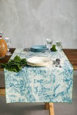 Filo - Stain Resistant Table Runner - Blu/Fern - Borgo Delle Tovaglie -  Finch & Lane