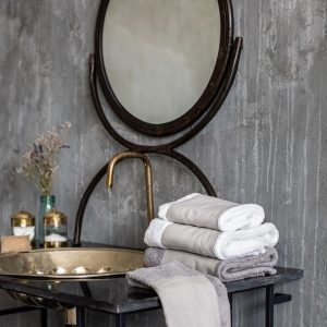 Bauhaus Hand Towel - White/Stone - Borgo Delle Tovaglie