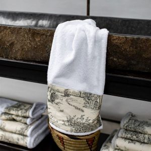 Bauhaus Hand Towel - White/TDJ Nero - Borgo Delle Tovaglie
