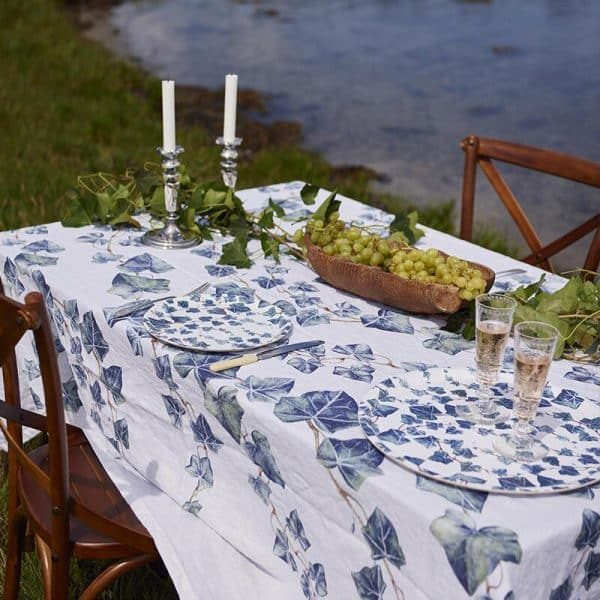 Blue Ivy Linen Tablecloth 220 x 145 by Koustrup & Co (Denmark)