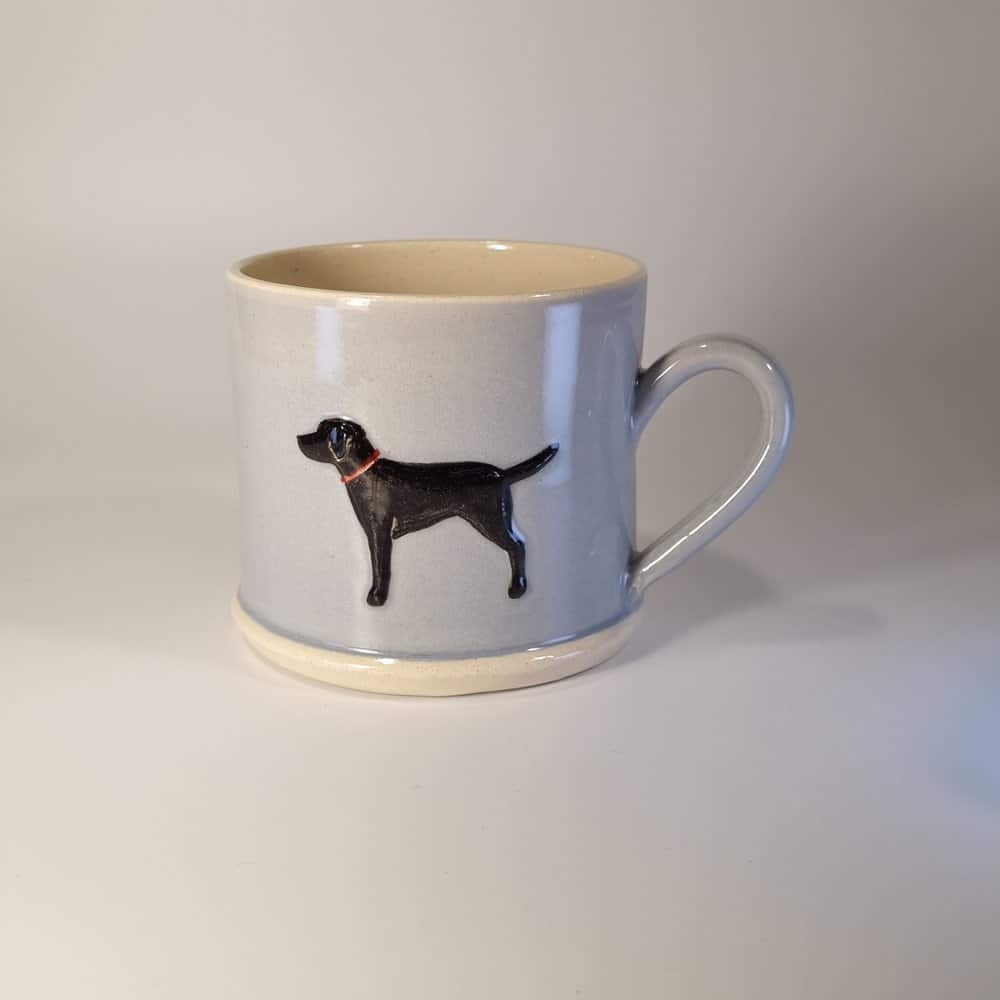 Black Labrador Mug - Denim Blue - by Jane Hogben- Finch & Lane