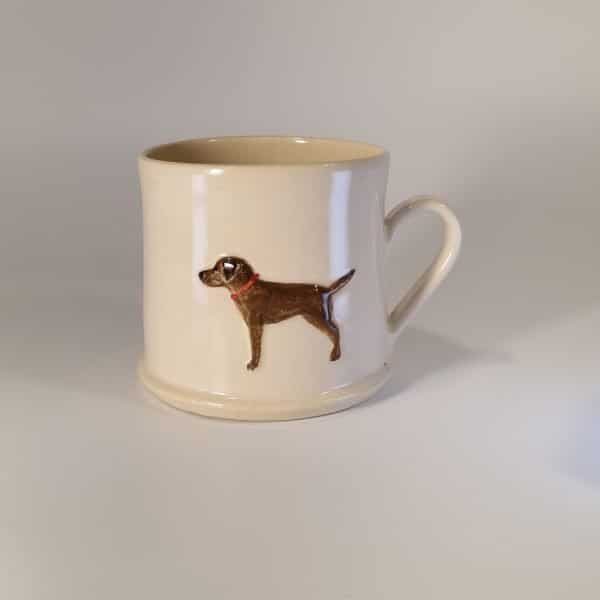 Chocolate Labrador Mug - Cream - by Jane Hogben