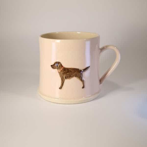 Chocolate Labrador Mug - Pink - by Jane Hogben